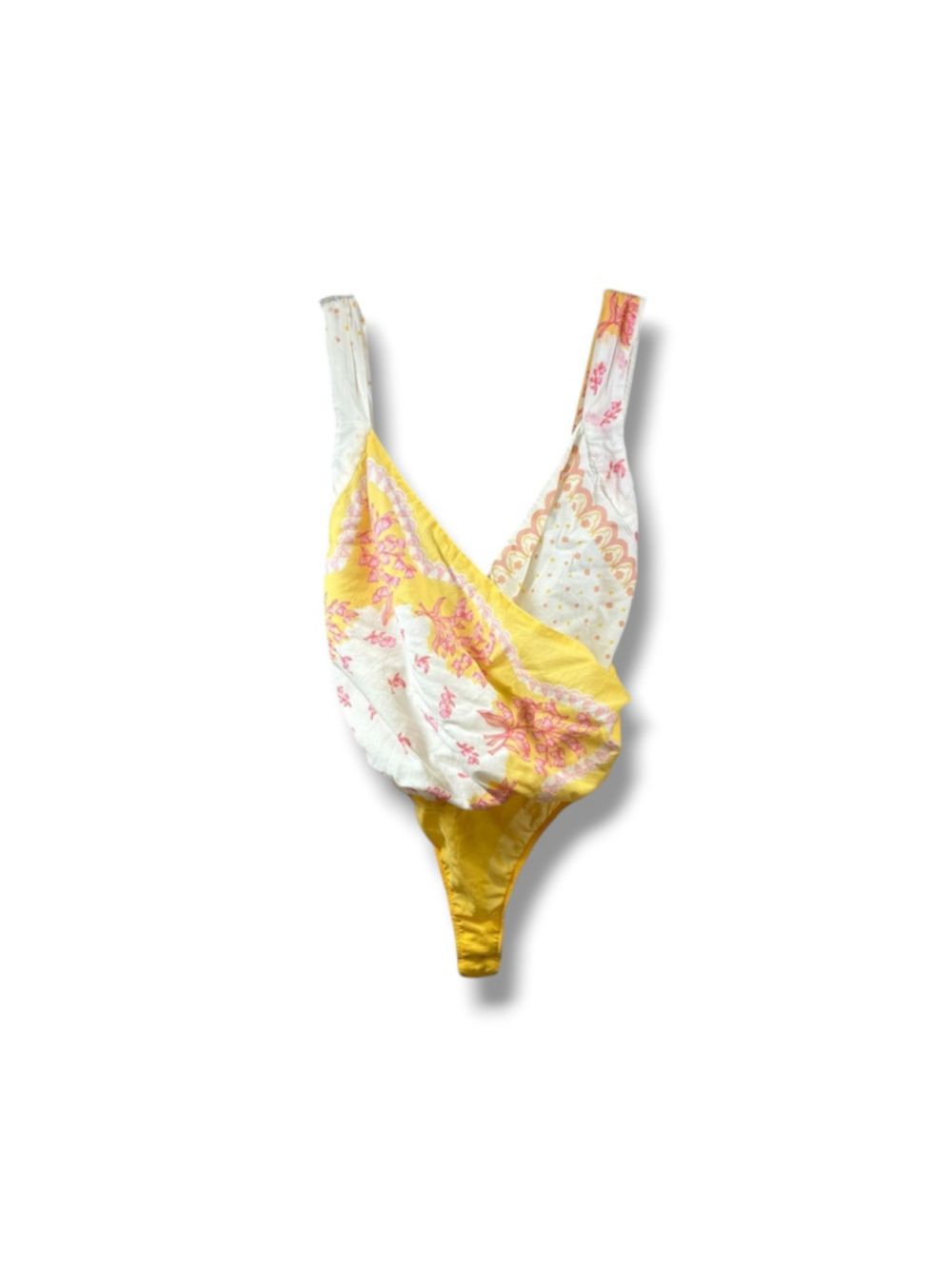 Intimately Free People NWT Sweet Thing Bodysuit in Marigold Combo Size XS